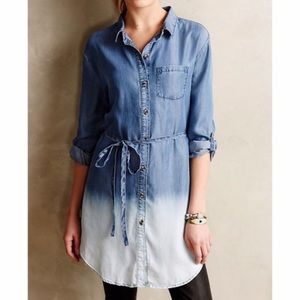 Anthropologie chambray dip dye tunic